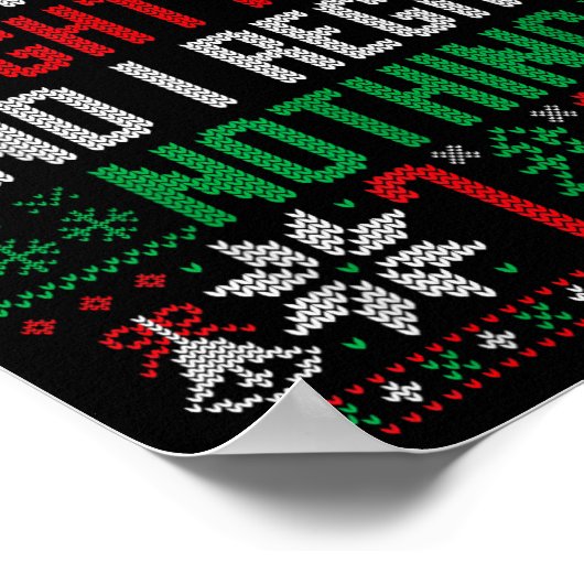 Funny Christmas On The Naughty List Ugly Christmas Poster (Hoek)