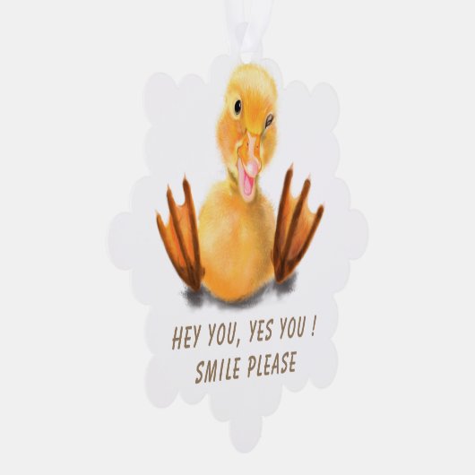Funny Christmas Ornament Kaart Happy Duck - Smile (Rechts)