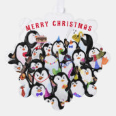 Funny Christmas Ornament Kaart Happy Penguins Part (Voorkant)