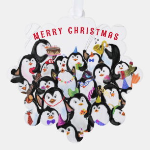 Funny Christmas Ornament Kaart Happy Penguins Part