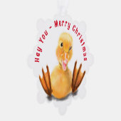Funny Christmas Ornament Kaart Happy Playful Duck (Rechts)