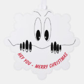 Funny Christmas Ornament Kaart met Curiosity Eyes (Voorkant)