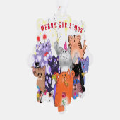 Funny Christmas Ornament Kaart met Happy Cat Party (Rechts)