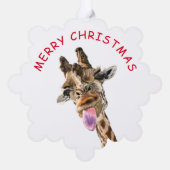 Funny Christmas Ornament Kaart met Speelse Giraffe (Achterkant)