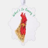 Funny Christmas Ornament Kaart Verraste Haan (Links)