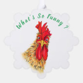 Funny Christmas Ornament Kaart Verraste Haan (Achterkant)