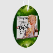 Funny Christmas Ornament Retro Best Friend Naughty (voorkant)