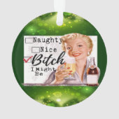Funny Christmas Ornament Retro Best Friend Naughty (achterkant)