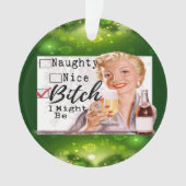 Funny Christmas Ornament Retro Best Friend Naughty (voorkant)