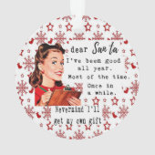 Funny Christmas Ornament Retro Best Friend Santa (achterkant)