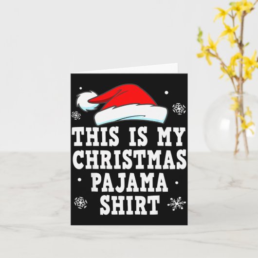 Funny Christmas Pajama Pj Outfit Mens Womens  Kaart (Gele Bloem)