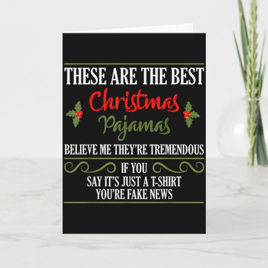Funny Christmas Pajamas Donald Trump Gag Joke Pjs  Kaart (Voorkant)