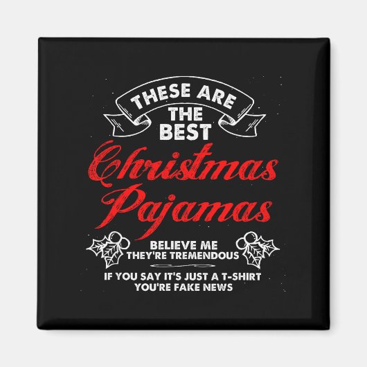 Funny Christmas Pajamas Donald Trump Gag Joke Pjs  Magneet (Voorkant)