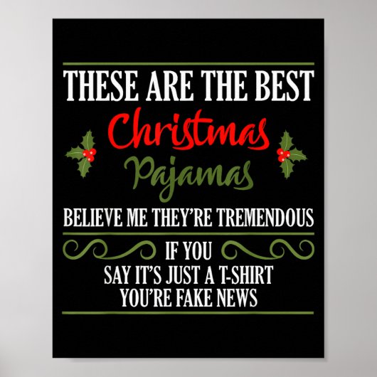 Funny Christmas Pajamas Donald Trump Gag Joke Pjs  Poster (Voorkant)