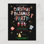 Funny Christmas Pajamas Party Chalkboard Briefkaart (Voorkant)