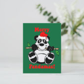 Funny Christmas Panda Beer Feestdagenkaart (Staand voorkant)