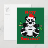 Funny Christmas Panda Beer Feestdagenkaart (Voorkant / Achterkant)