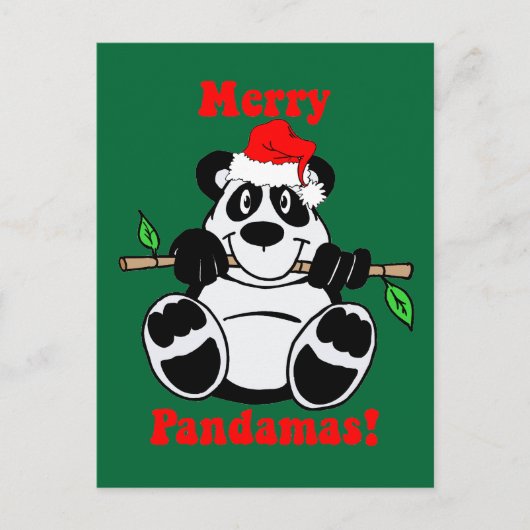 Funny Christmas Panda Beer Feestdagenkaart (Voorkant)