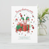 Funny Christmas Party Invitation Bedankkaart (Staand voorkant)