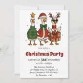 Funny Christmas Party Invitation | Festive Ducks   Kaart (Voorkant)