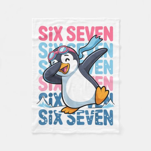 Funny Christmas Penguin Dabbing Xmas Dab Six Seven Fleece Deken (Voorkant)