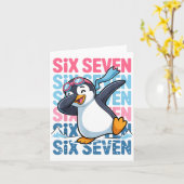 Funny Christmas Penguin Dabbing Xmas Dab Six Seven Kaart (Gele Bloem)