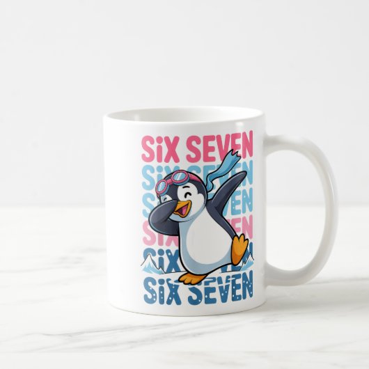 Funny Christmas Penguin Dabbing Xmas Dab Six Seven Koffiemok (Rechts)