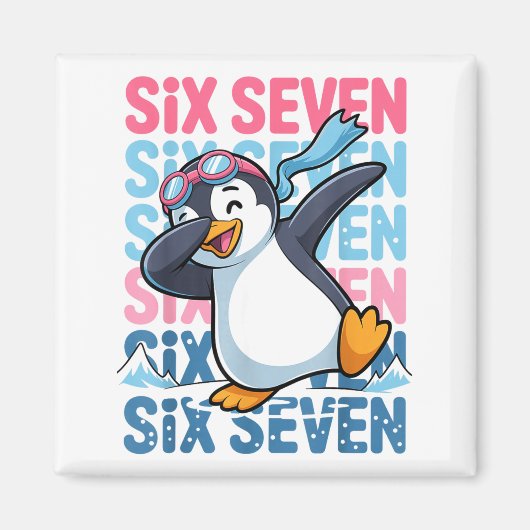 Funny Christmas Penguin Dabbing Xmas Dab Six Seven Magneet (Voorkant)