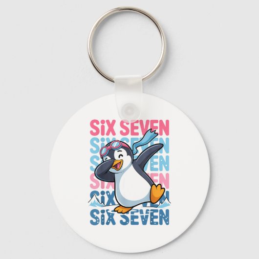 Funny Christmas Penguin Dabbing Xmas Dab Six Seven Sleutelhanger (Voorkant)
