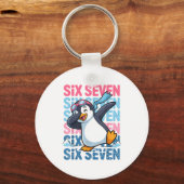 Funny Christmas Penguin Dabbing Xmas Dab Six Seven Sleutelhanger (Voorkant)