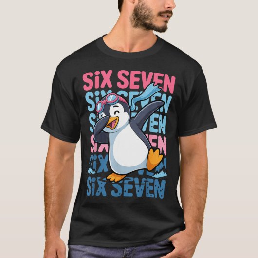 Funny Christmas Penguin Dabbing Xmas Dab Six Seven T-shirt (Voorkant)