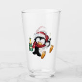 Funny Christmas Penguin Glass Glas (Voorkant)