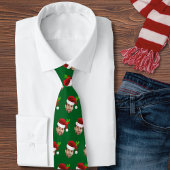Funny Christmas Photo Face Santa Hat Gift Neck Tie Stropdas