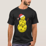 Funny Christmas Pickleball Snowman Pickleball Play T-shirt<br><div class="desc">Christmas snowman design that shows a christmas pickleball snowman. Perfect for friends or familiy memby who love dancing snowman,  hanging out with their snowman squad or making Christmas tree from snowman figurines. Great for snowman girl or boy.</div>