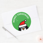 Funny Christmas pinguïn van en naar stickers (Envelop)