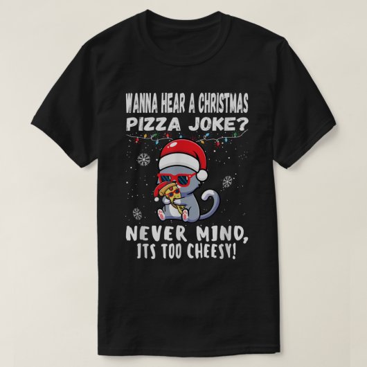 Funny Christmas Pizza Joke Cat Shirt (Design voorkant)
