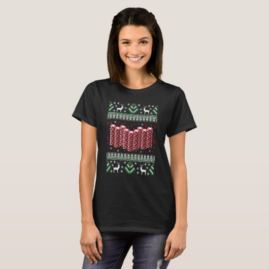 Funny Christmas Poker Chips Ugly Sweater T-shirt (Voorkant volledig)