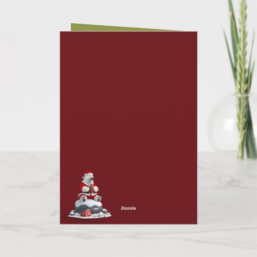 Funny Christmas polar bears Kaart (Achterkant)