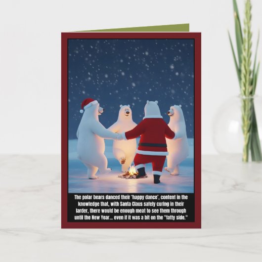Funny Christmas polar bears Kaart (Voorkant)