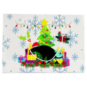 Funny Christmas Pooping Dog Groot Cadeauzakje (Achterkant)