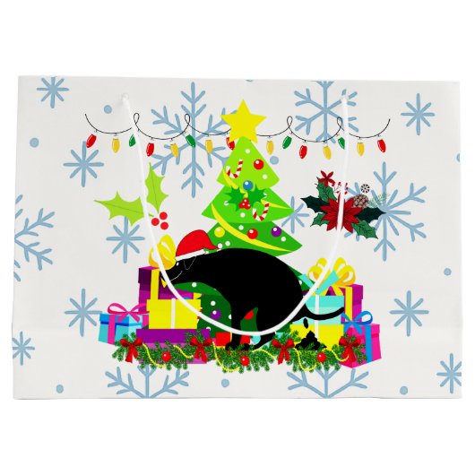 Funny Christmas Pooping Dog Groot Cadeauzakje (Achterkant)