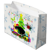 Funny Christmas Pooping Dog Groot Cadeauzakje (Achterkant Gekanteld)