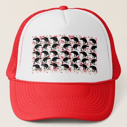 Funny Christmas Pooping Dogs Pattern Trucker Pet (Voorkant)