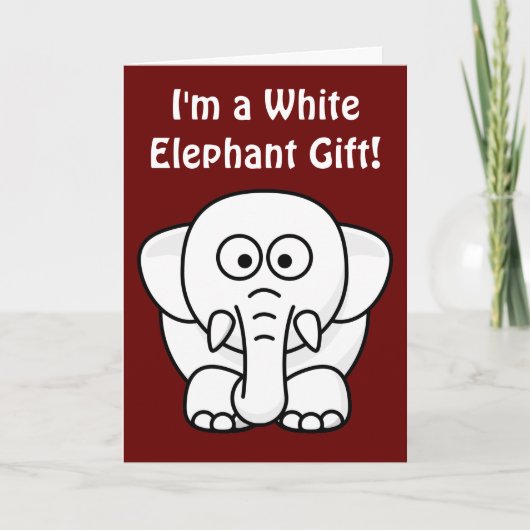 Funny Christmas Present: Real White Elephant Gift! Feestdagen Kaart (Voorkant)