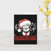 Funny Christmas President Trump Pajamas Ugly Xmas  Kaart (Gele Bloem)