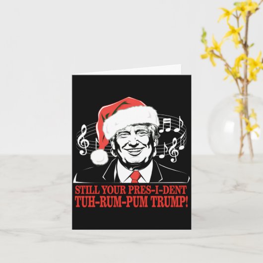 Funny Christmas President Trump Pajamas Ugly Xmas  Kaart (Gele Bloem)