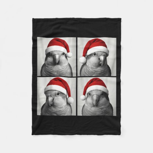 Funny Christmas Quaker Parrot Santa Photo Booth  Fleece Deken (Voorkant)
