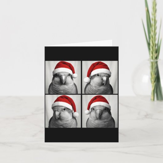 Funny Christmas Quaker Parrot Santa Photo Booth  Kaart (Voorkant)