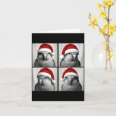 Funny Christmas Quaker Parrot Santa Photo Booth  Kaart (Gele Bloem)