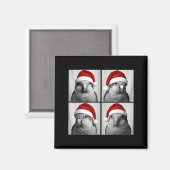 Funny Christmas Quaker Parrot Santa Photo Booth  Magneet (Voorkant / Achterkant)